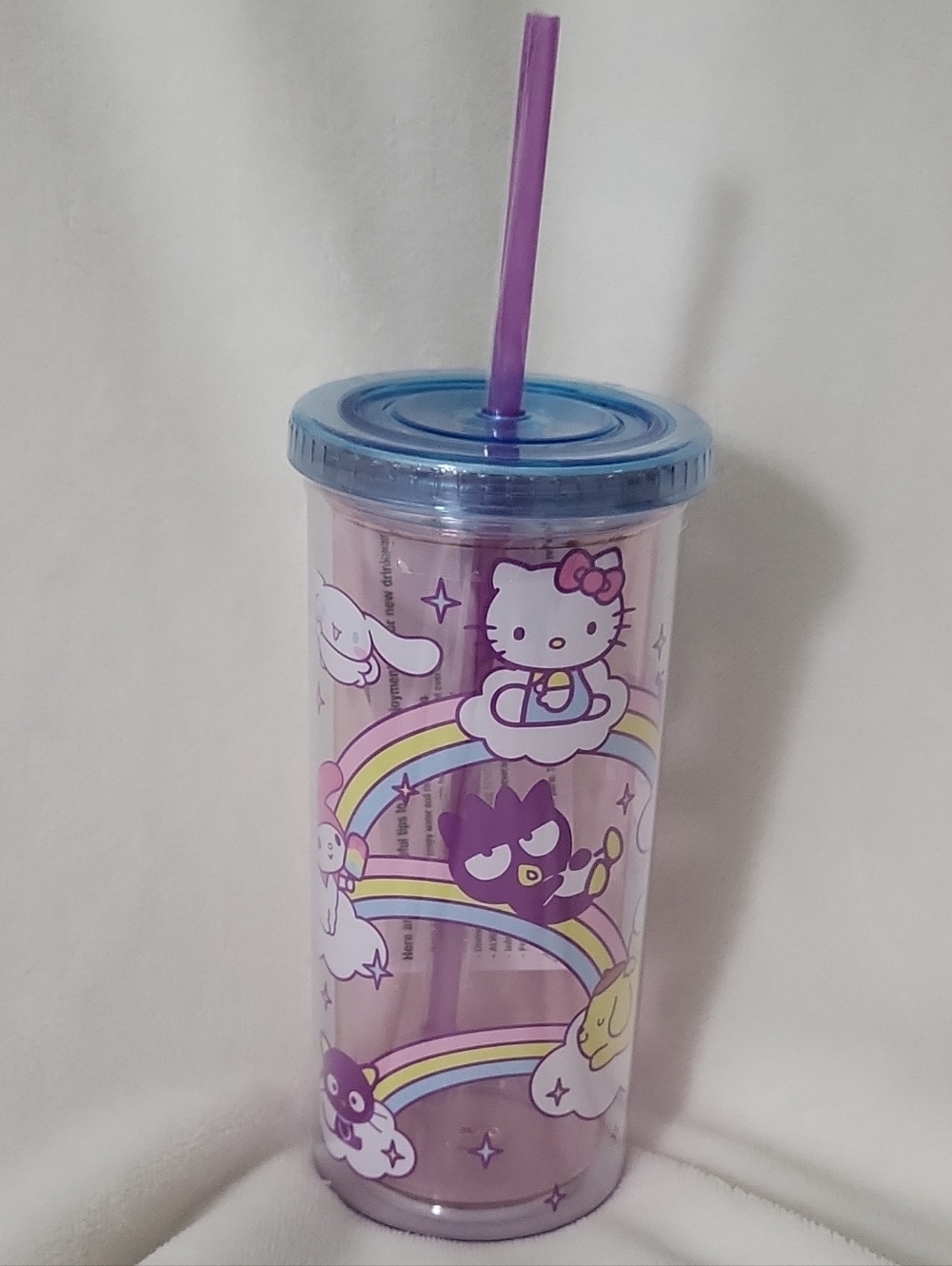 Hello Kitty Rainbow Character Tumbler - Purple Lid & Straw